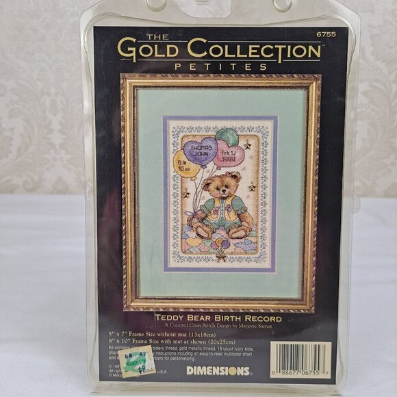 Dimensions Teddy Bear Birth Record #6755 Counted Cross Stitch Kit NWT - Picture 2 of 4